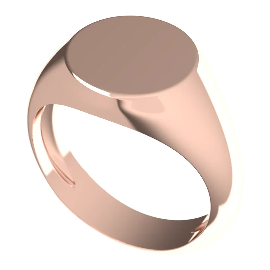 The Bequest signet ring in rose gold, three-quarter view
